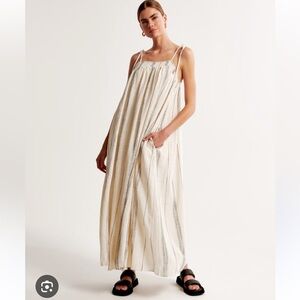 Abercrombie & Fitch Crinkle Cotton Maxi Dress